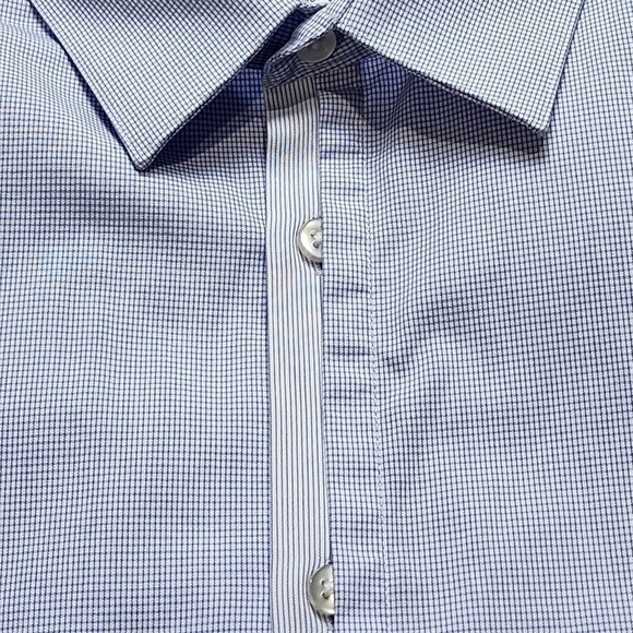 Men's Dress shirt Slim fit Collared Button down blue white Size XL CALVIN KLEIN - Picture 3 of 13